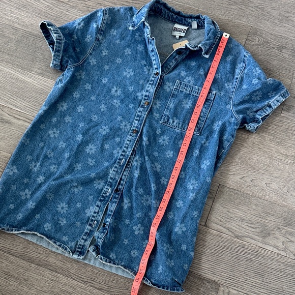 🌼RAGGED PRIEST🌼 Blue Floral Denim Mini Dress, Size M - Picture 8 of 9